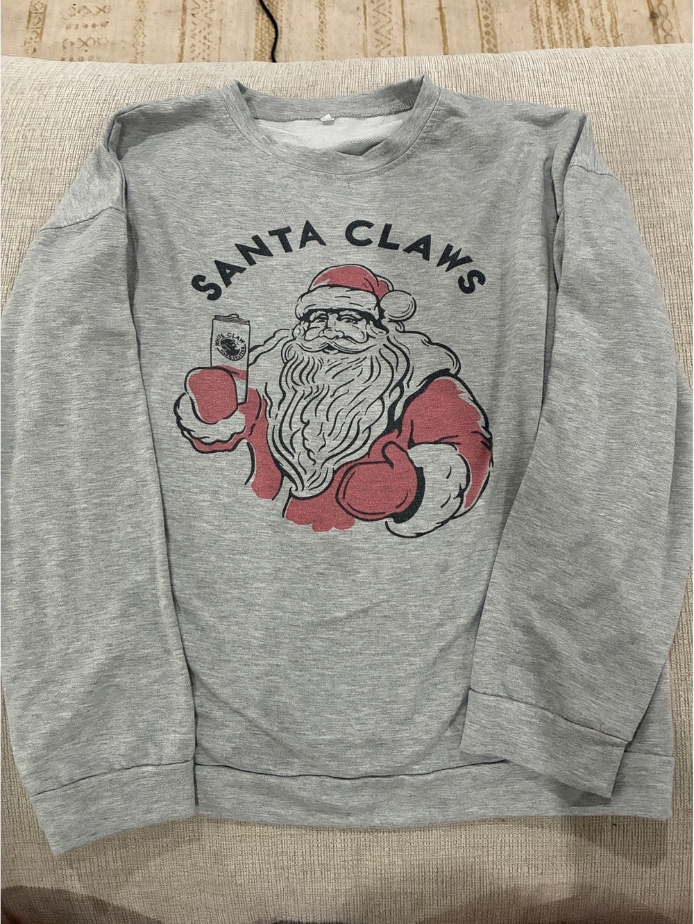 White Claw Santa Claws Graphic Sweatshirt Grey Size M